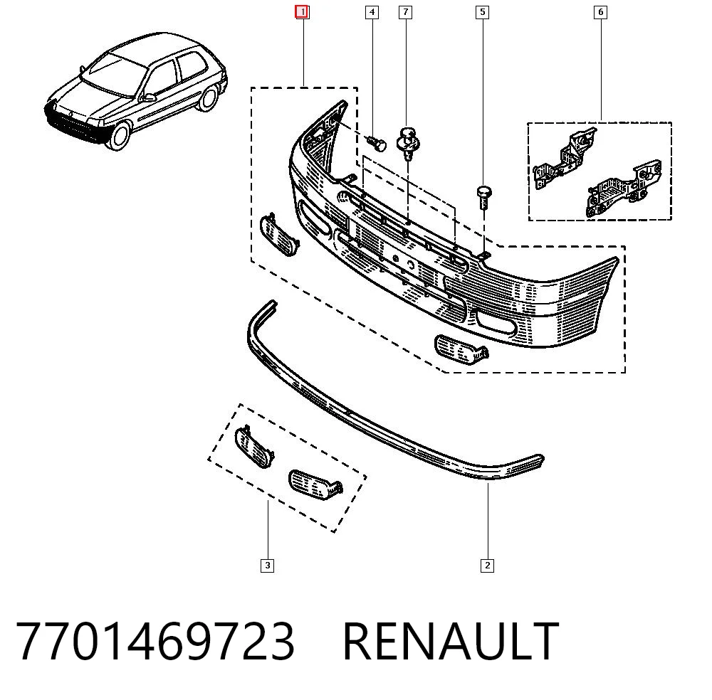 Parachoques delantero 7701469723 RENAULT