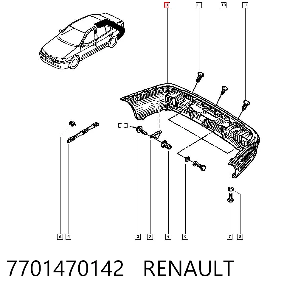 Comprar Parachoques trasero Renault Megane I LA0, LA1 a bajo precio