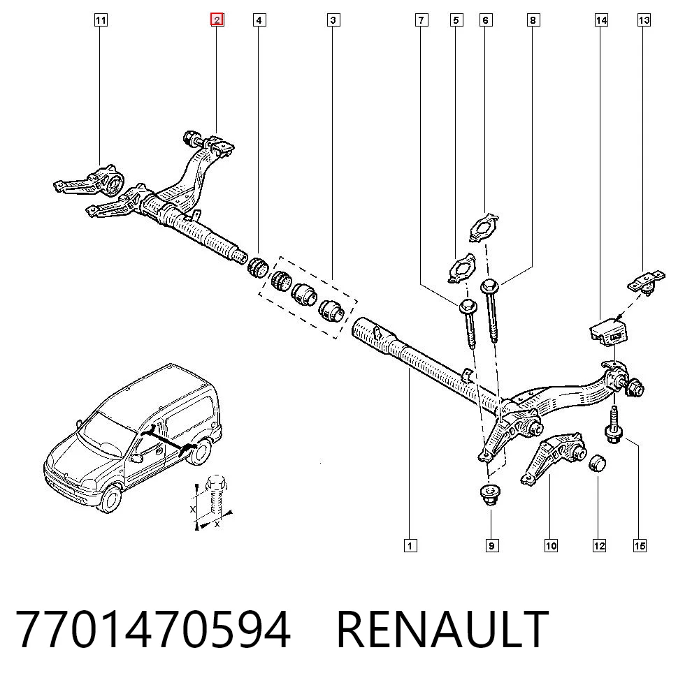 Subchasis trasero soporte motor Renault Kangoo I monovolumen (KC0, KC1) (1998 - 2008) precio, desde 502,93 EUR