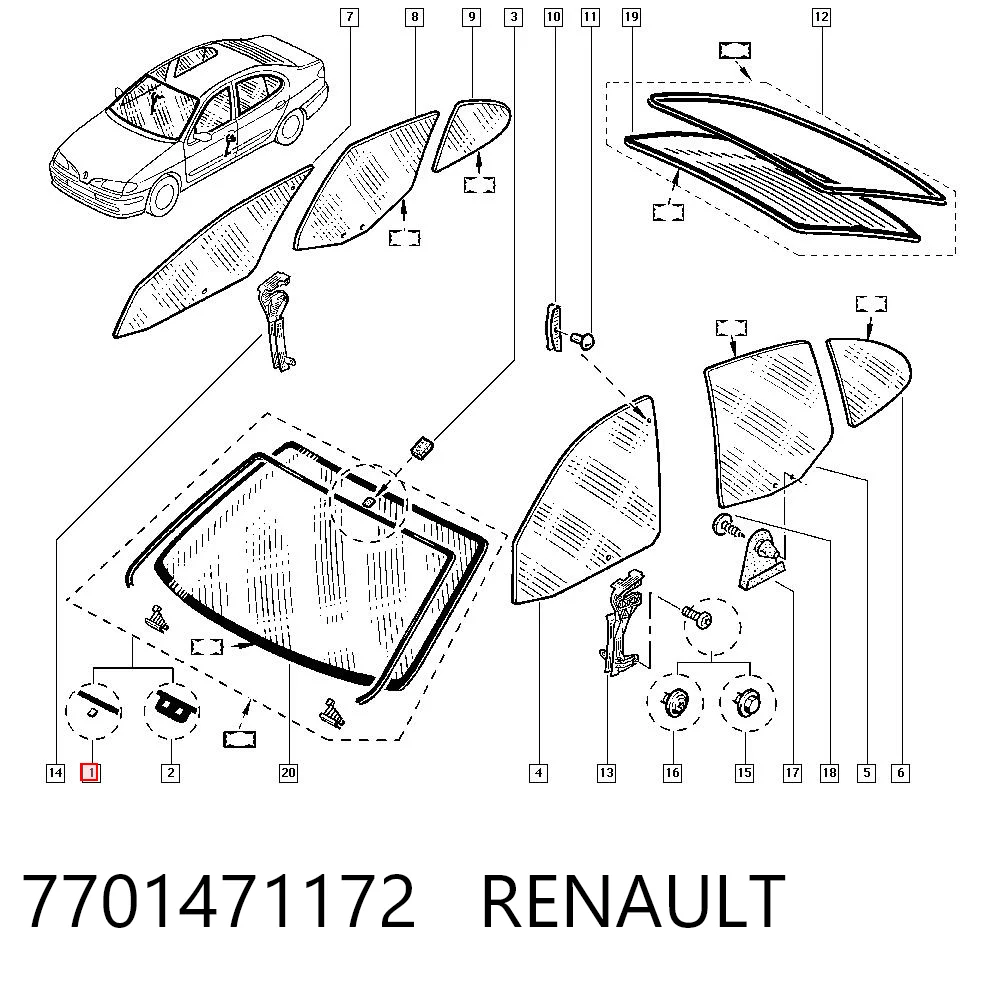 Parabrisas 7701471172 RENAULT