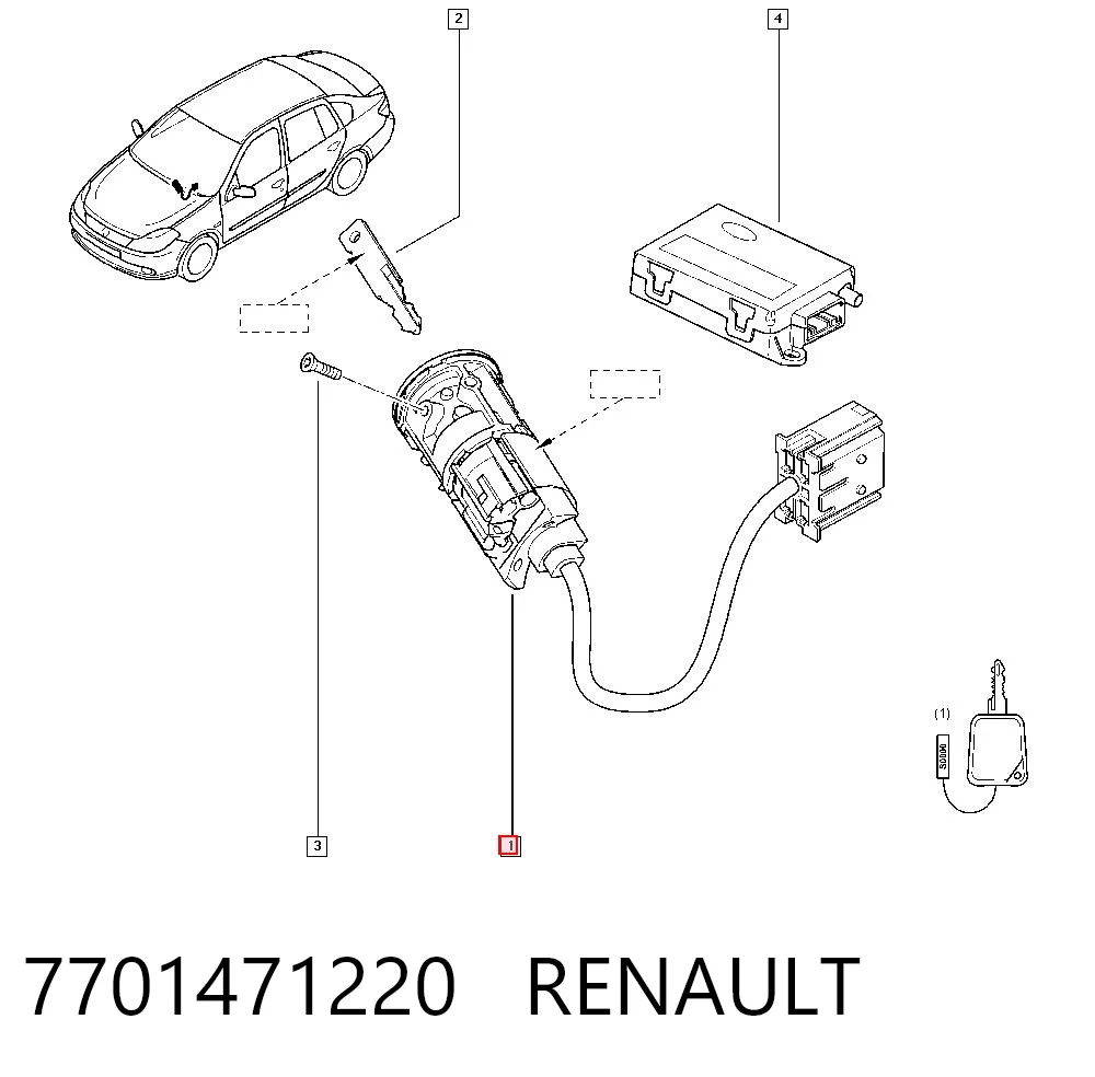 7701471220 Renault (RVI) Interruptor de encendido