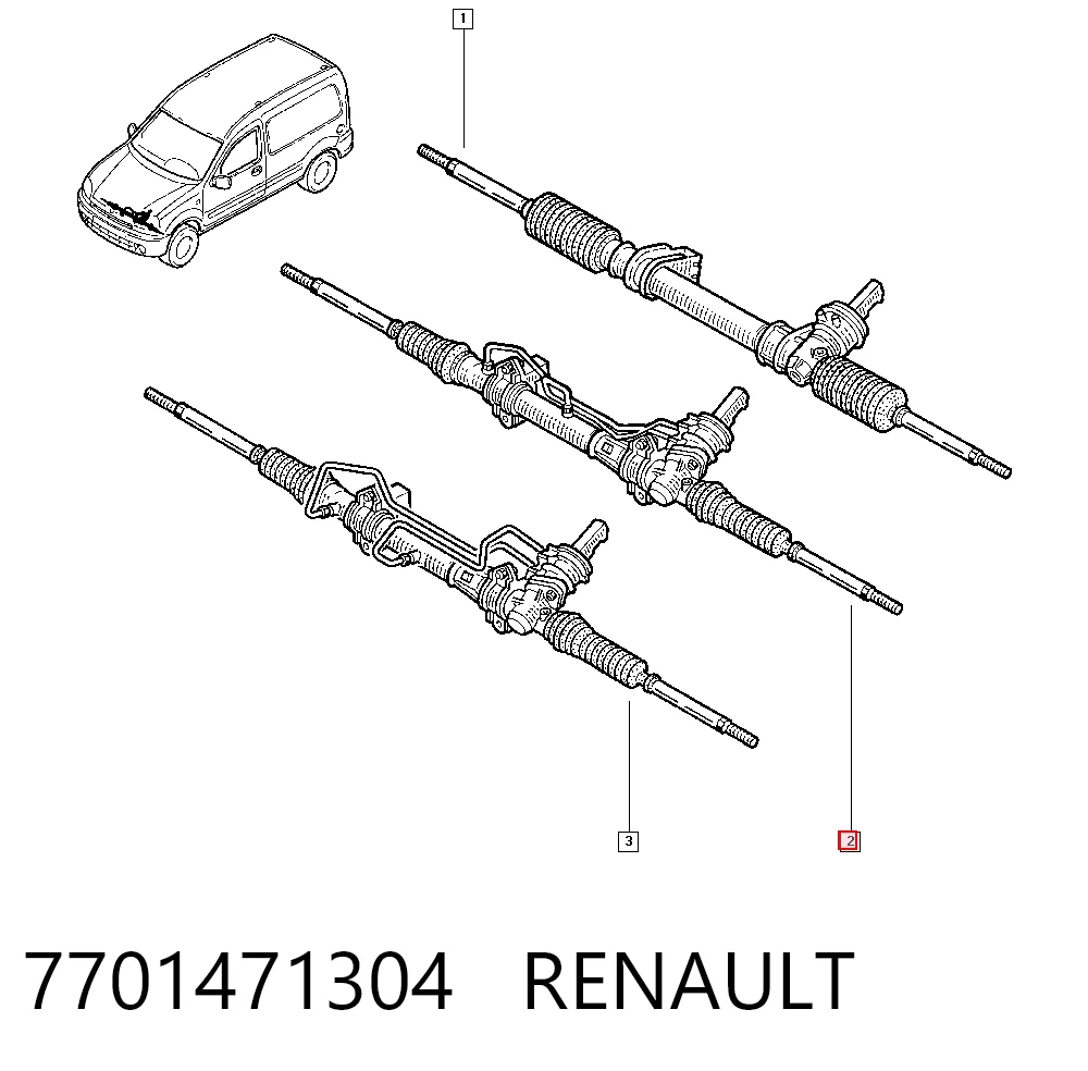 Cremallera de dirección 7701471304 RENAULT