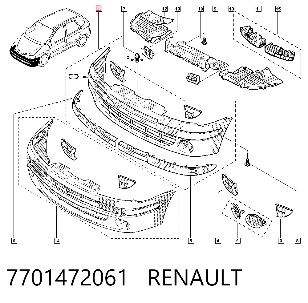 Comprar Paragolpes Renault Scenic I JA0, JA1, FA0
