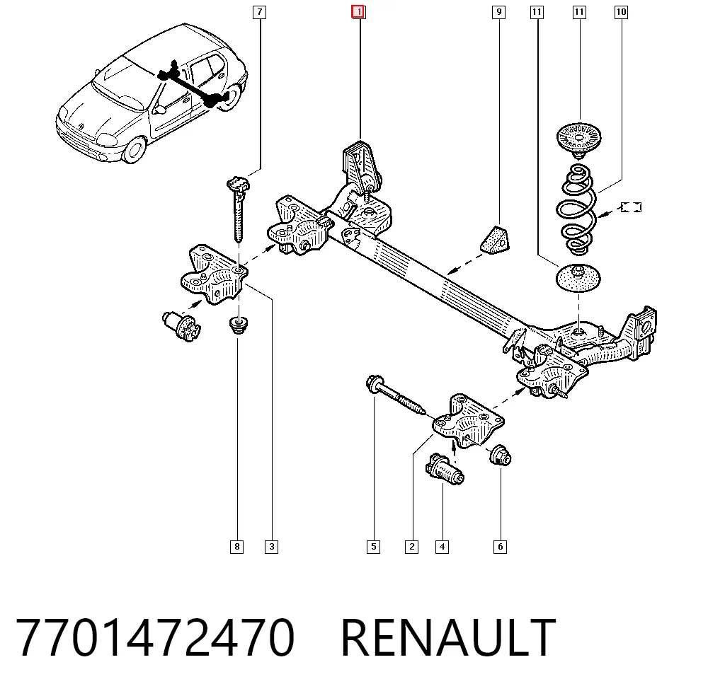 Subchasis trasero Renault Clio  (1998-2008)