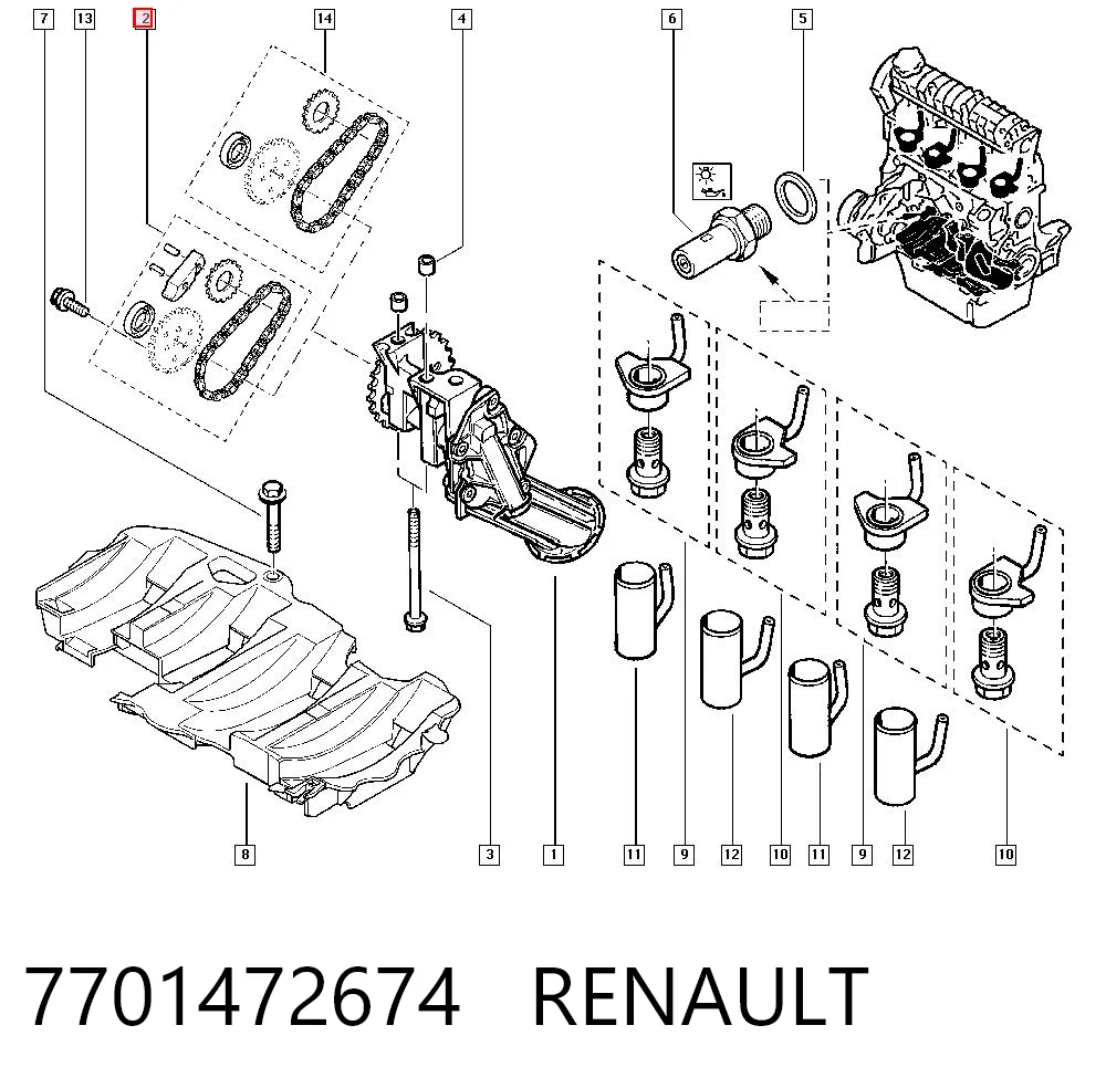 Juego de cadena de bomba de aceite 9110520 Opel
