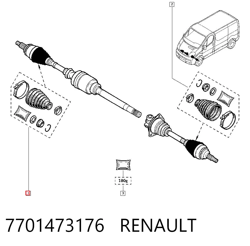Fuelle semieje delantero exterior Trafic II furgoneta (2001-2014) original desde 15,65 €