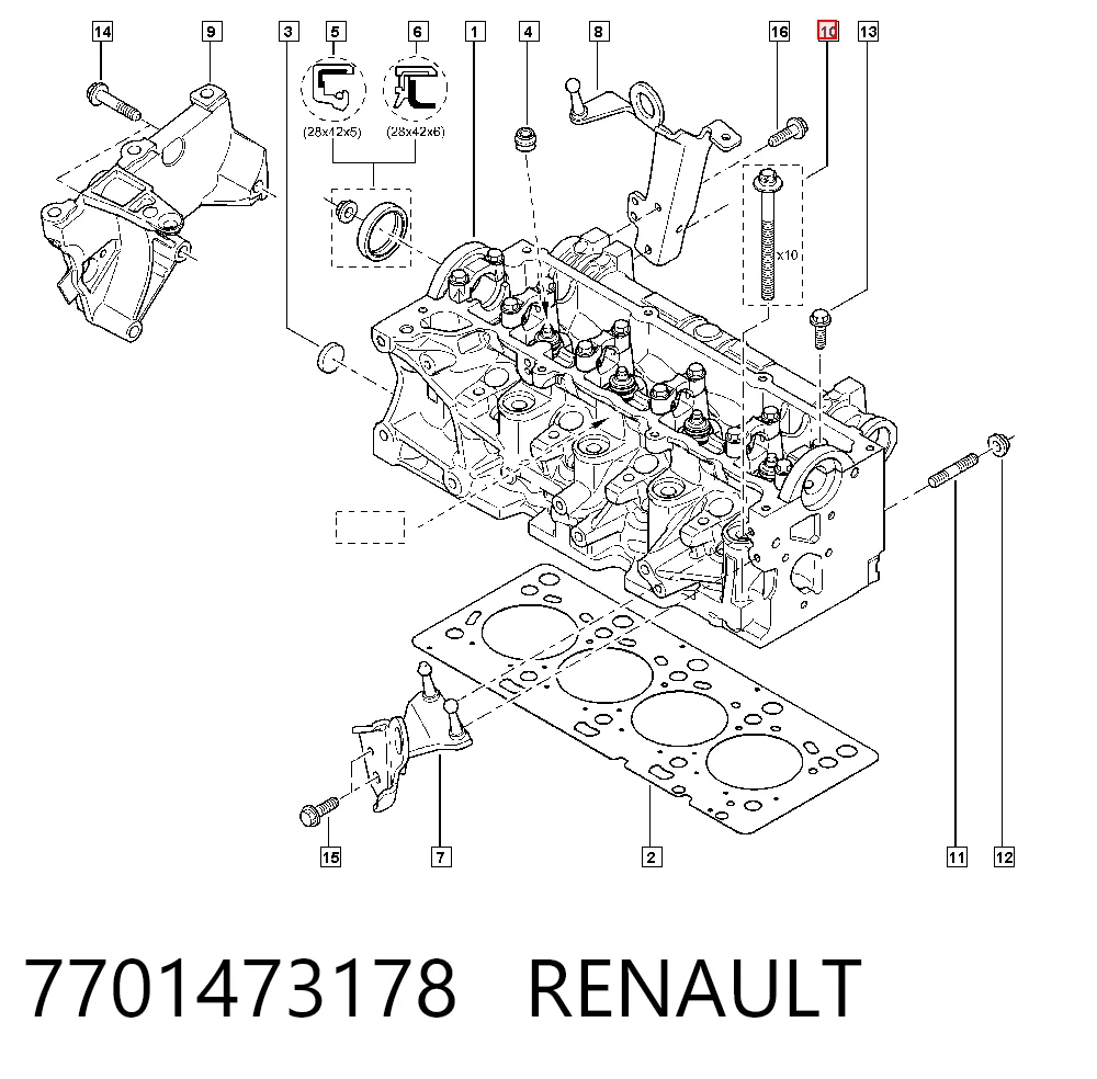 Pernos de culata Renault Clio III (2005-2014)