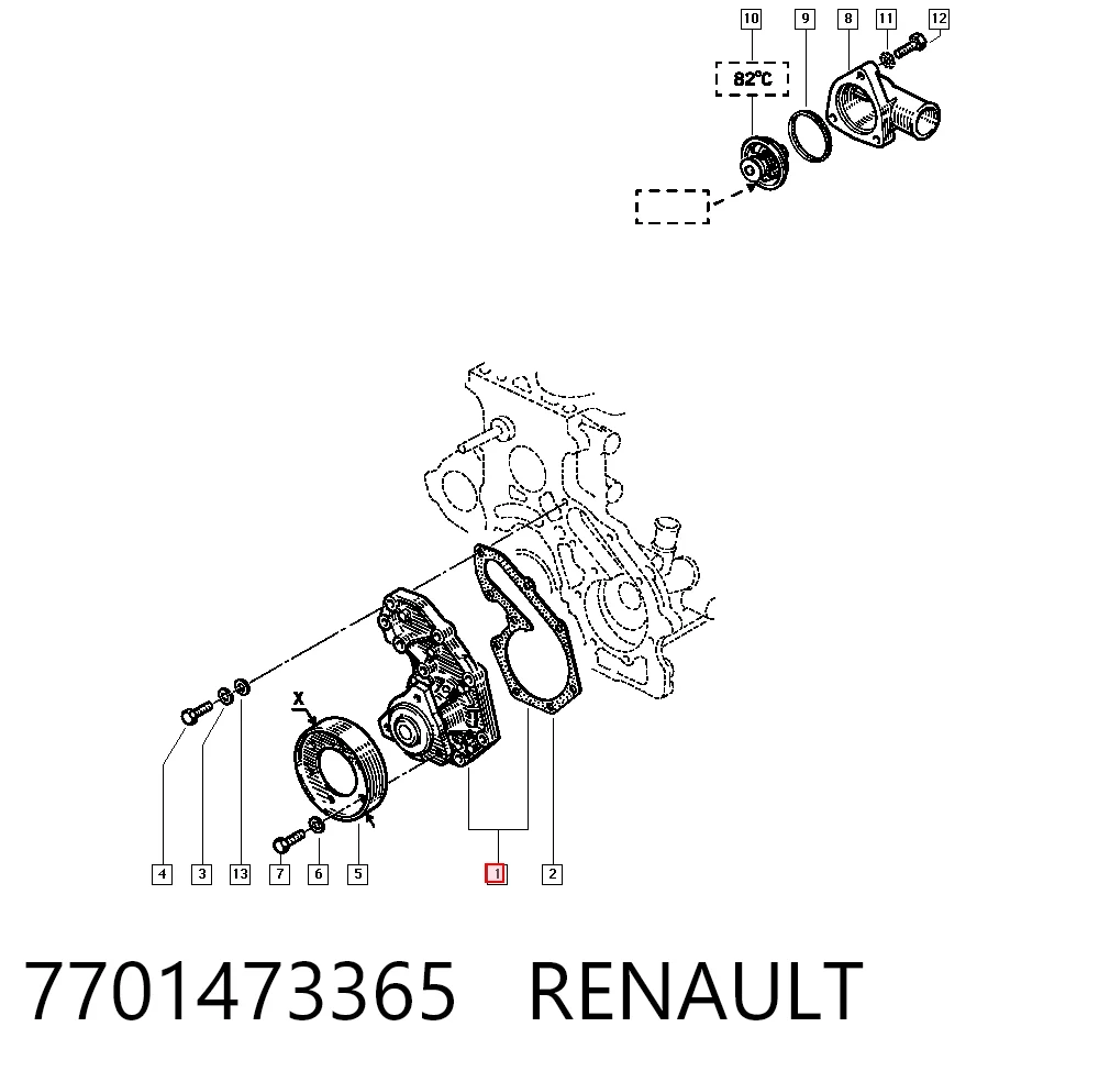 Bomba de agua 7701473365 RENAULT