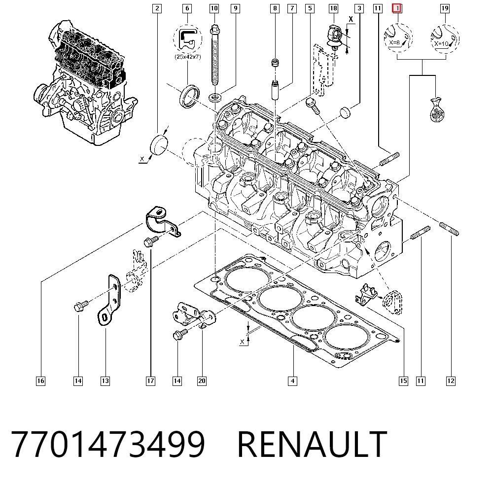 Cabeza del motor Volvo V40 (1995-2004)