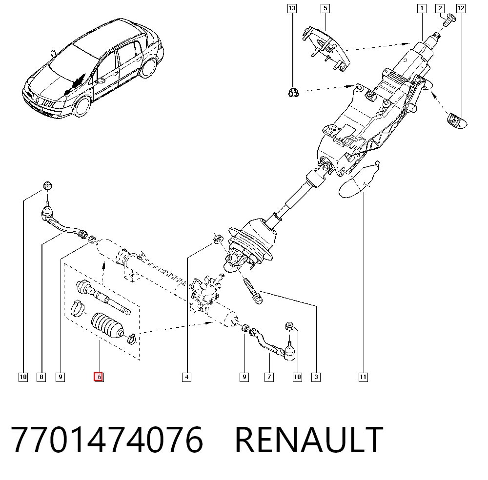 Bieleta de direccion Renault Espace IV (JK0)