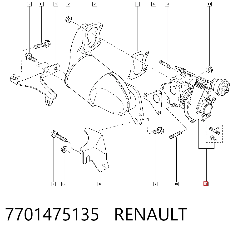 Turbocompresor 7701475135 RENAULT