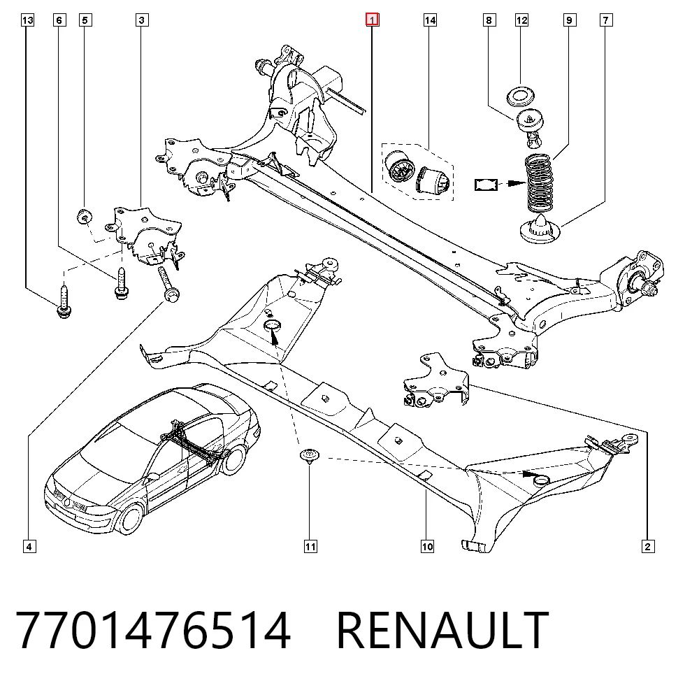 Comprar Subchasis trasero soporte motor Renault Megane II LM0, LM1 a bajo precio