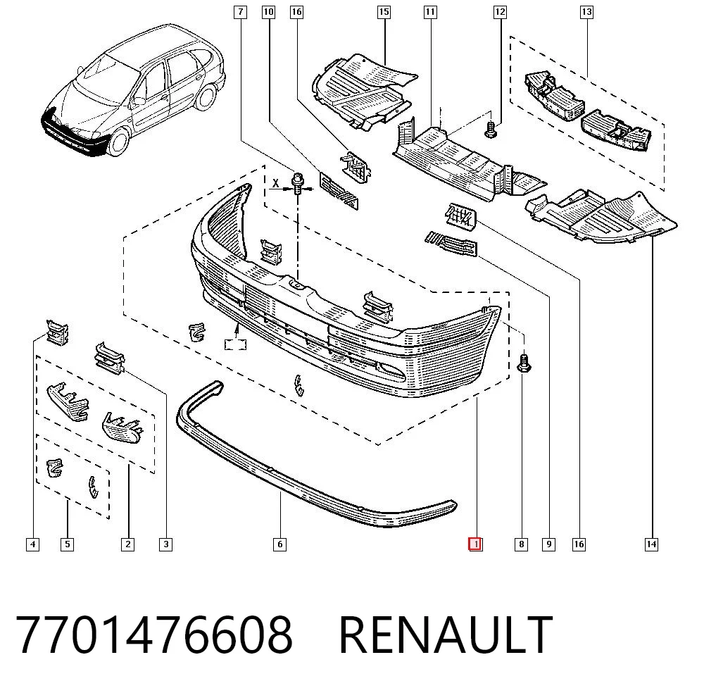 Comprar Parachoques delantero Renault Megane  JA0, JA1 a bajo precio