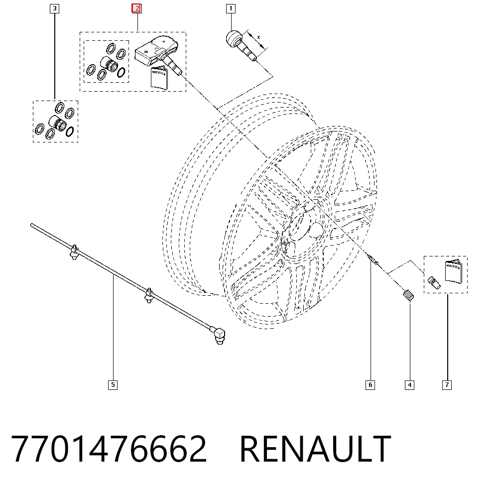 Sensor de presión de neumáticos (TPMS) Renault Scenic II (2003-2009)