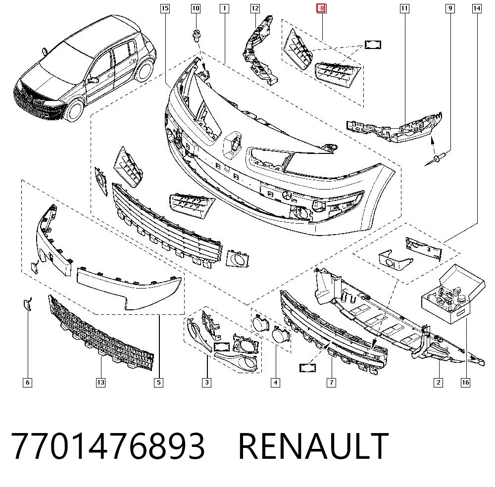 Parrilla para Renault Megane EM0, EM1