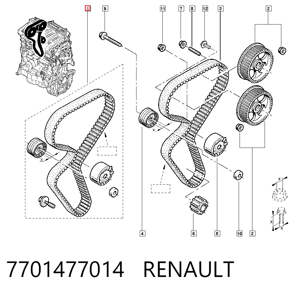 Precio del repuesto Kit de distribución Clio III hatchback