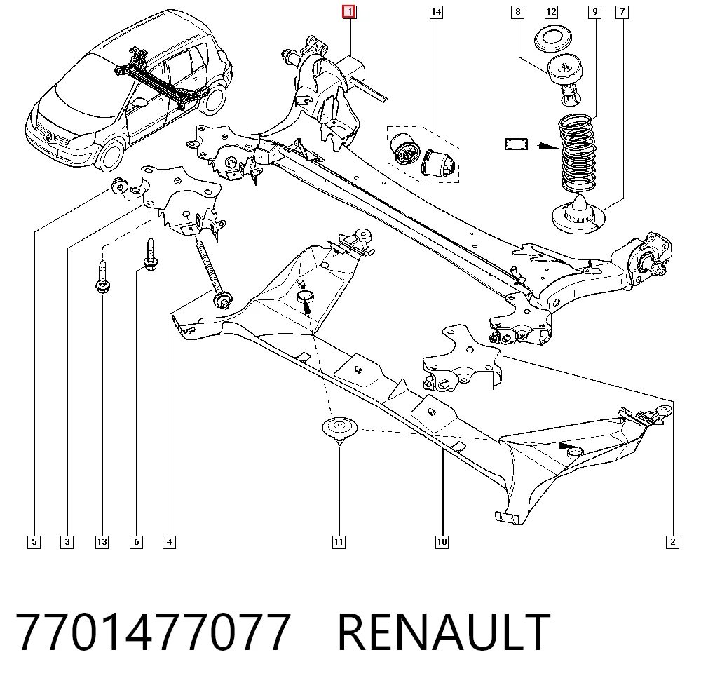 Comprar Subchasis trasero soporte motor Renault Scenic II JM0, JM1 a bajo precio