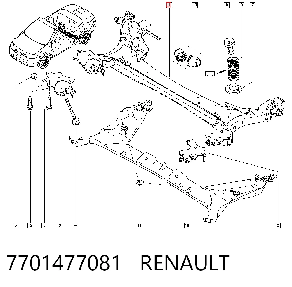 Puente trasero para Renault Megane II LM0, LM1