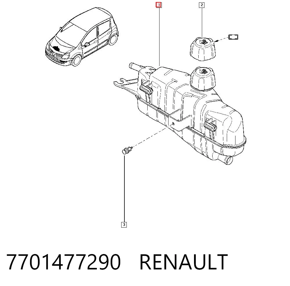 Depósito de expansión Renault Clio III (2005-2014)