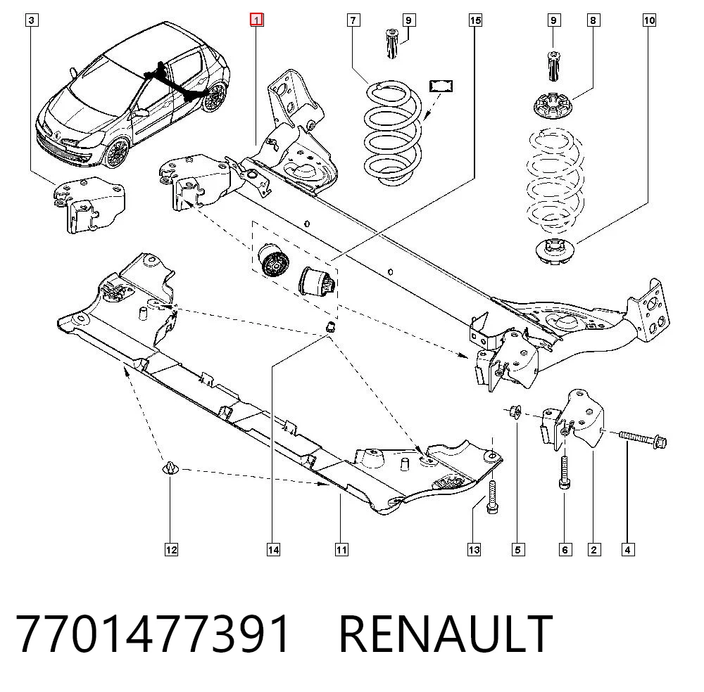 Puente trasero para Renault Clio III BR01, CR01