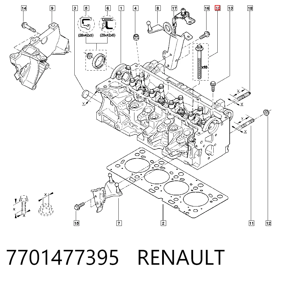 Pernos de culata Nissan Qashqai (2007-2014)