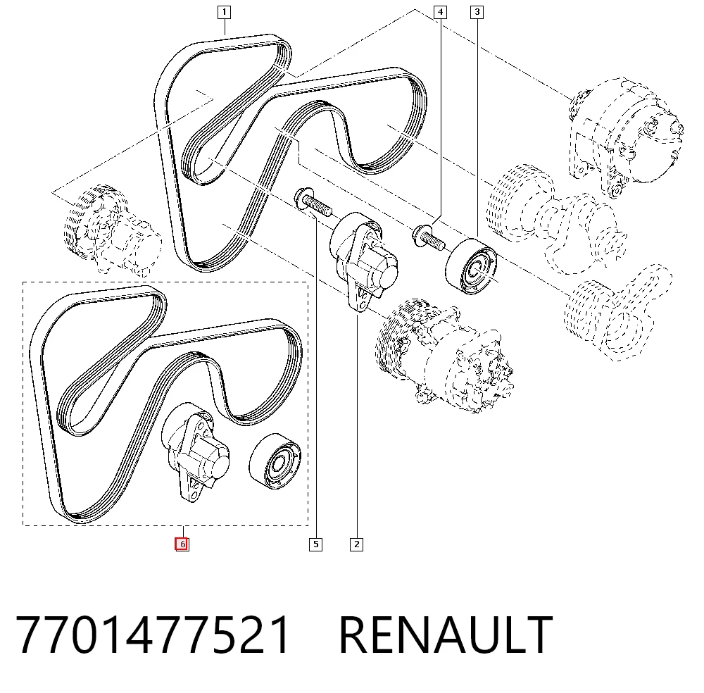 Correa de transmisión, completo para Renault Espace III JE