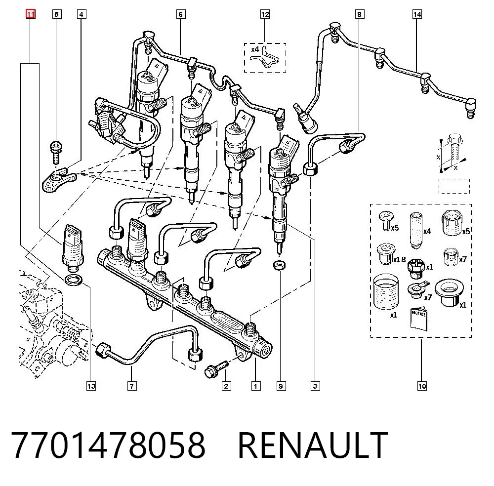 Sensor de la presión del combustible Laguna I hatchback (1993-2002) original desde 55,23 €