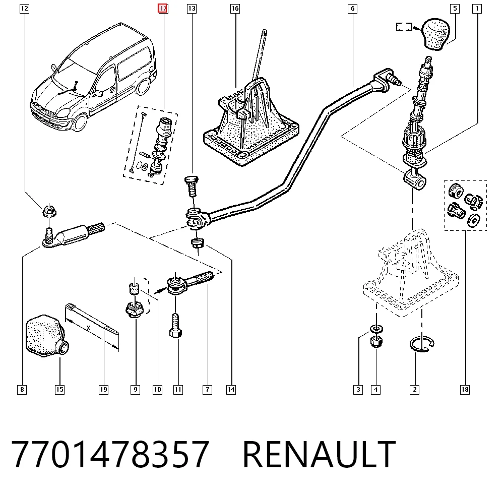 Comprar Pomo Renault Kangoo I KC0, KC1