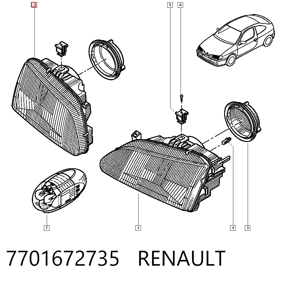  Faro derecho Renault Megane 1
