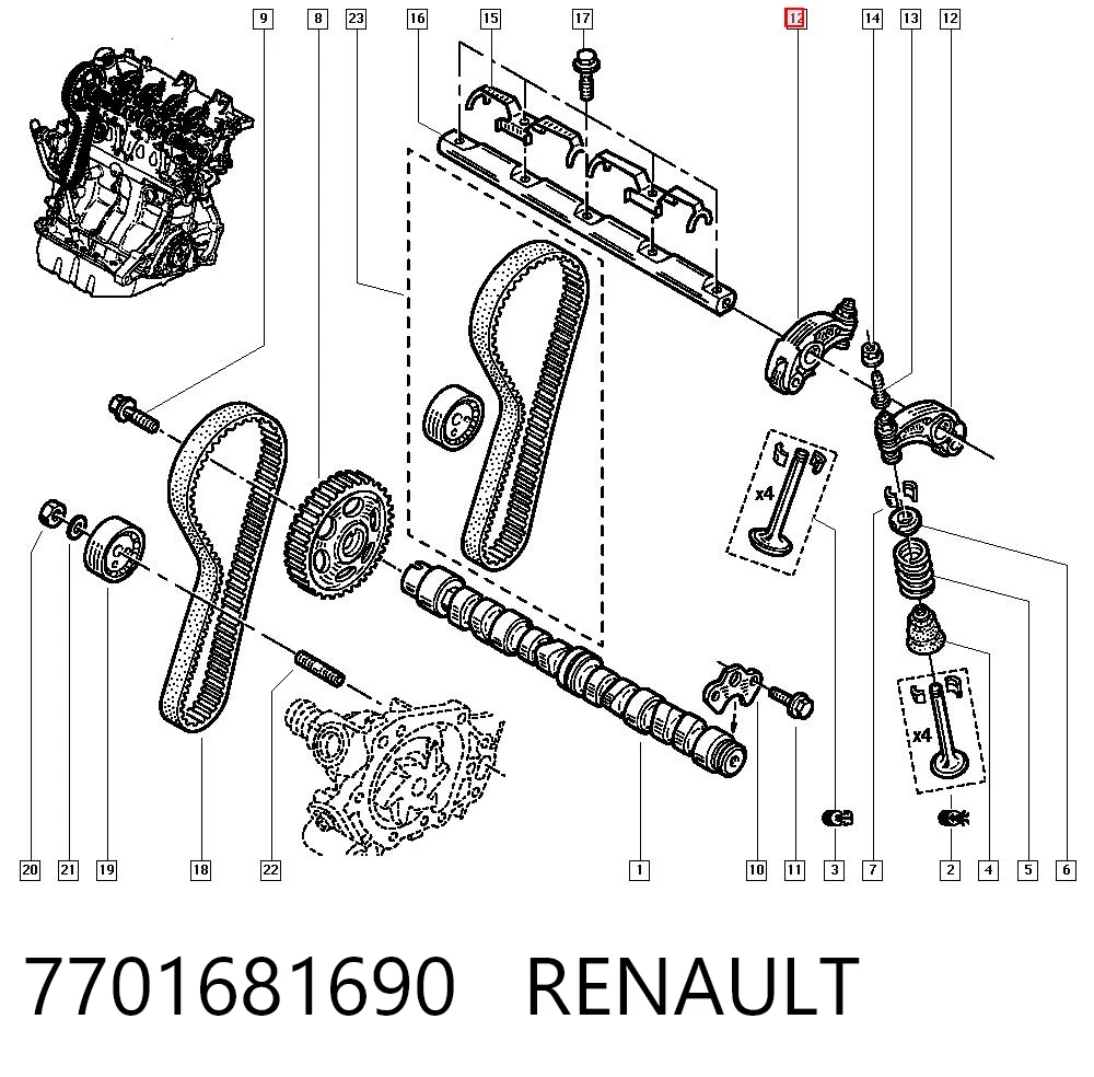 Comprar Balancín de válvula Renault Clio  LB0, LB1, LB2 a bajo precio