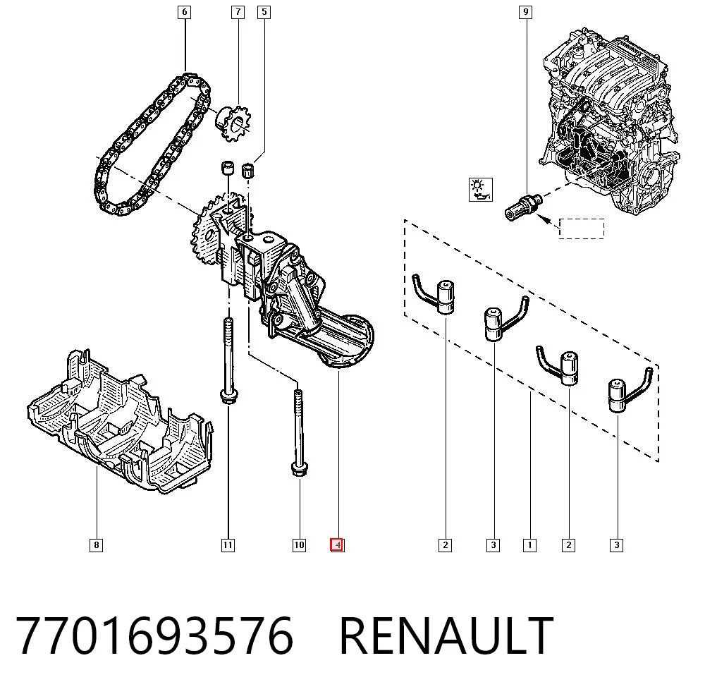 Bomba de aceite 7701693576 RENAULT