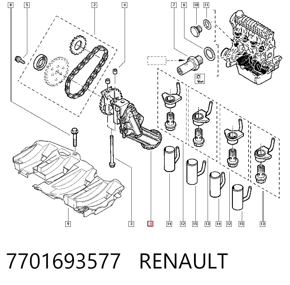 Bomba de aceite del motor para Renault Espace IV (JK0)