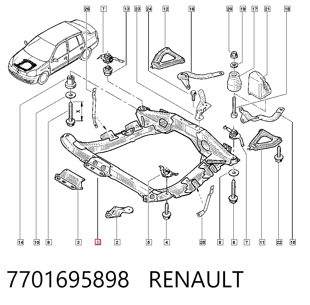 Bastidor delantero Renault Kangoo  monovolumen comprar en España