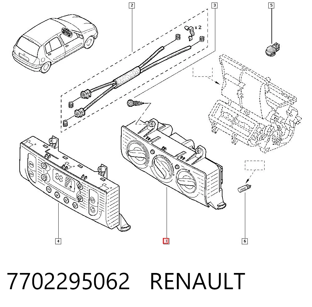 Módulo de modos de calefacción/aire acondicionado 7702295062 RENAULT
