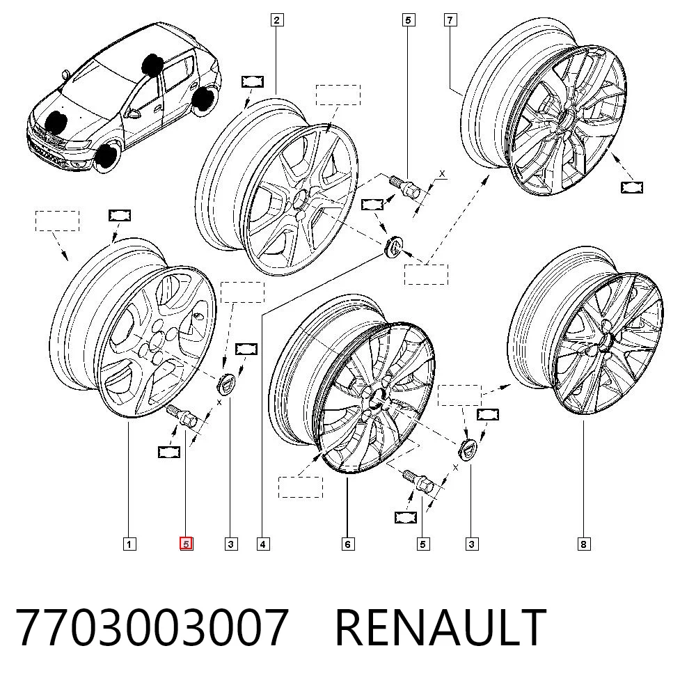 Comprar Tornillo de rueda Dacia Logan LS a bajo precio