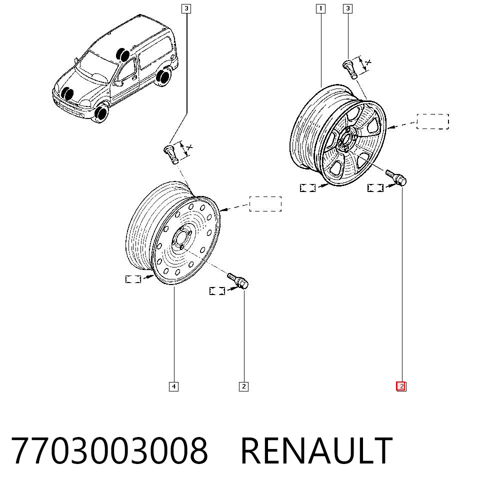 Perno de rueda Renault Scenic II monovolumen comprar en España