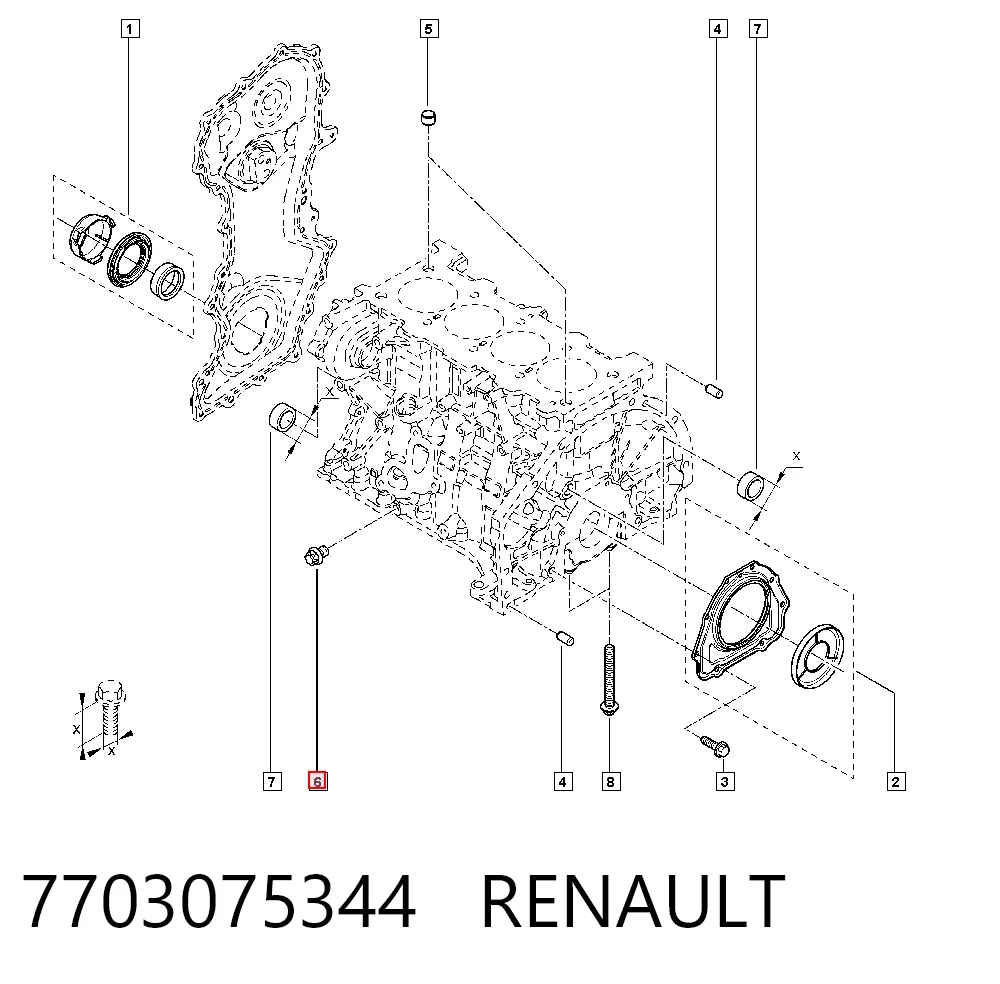 7703075340 Lada Tapa de bloque motor