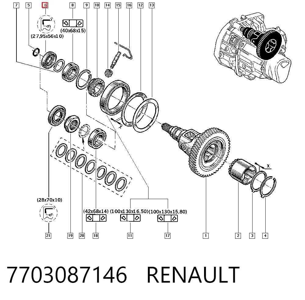 Retén del semieje delantero derecho Nissan/Infiniti 3818900QAA