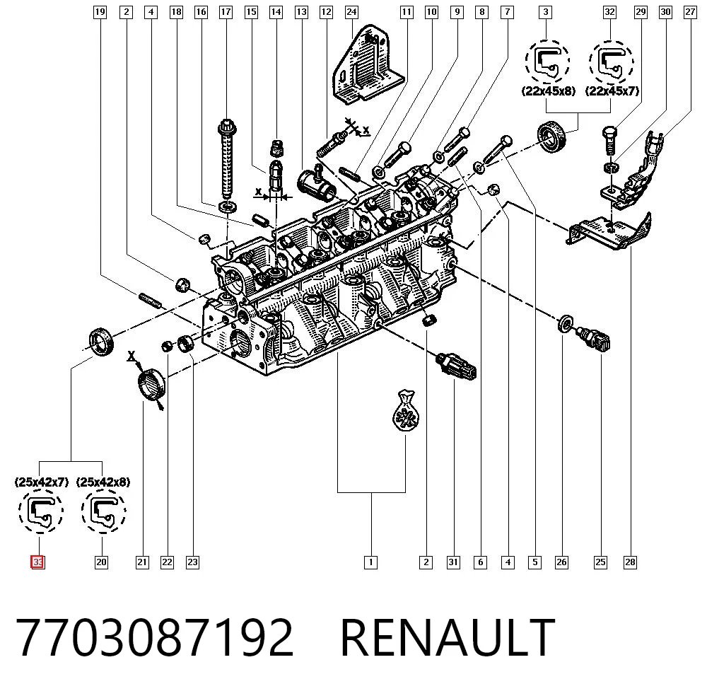 Retén de árbol de levas para Renault 9  L42