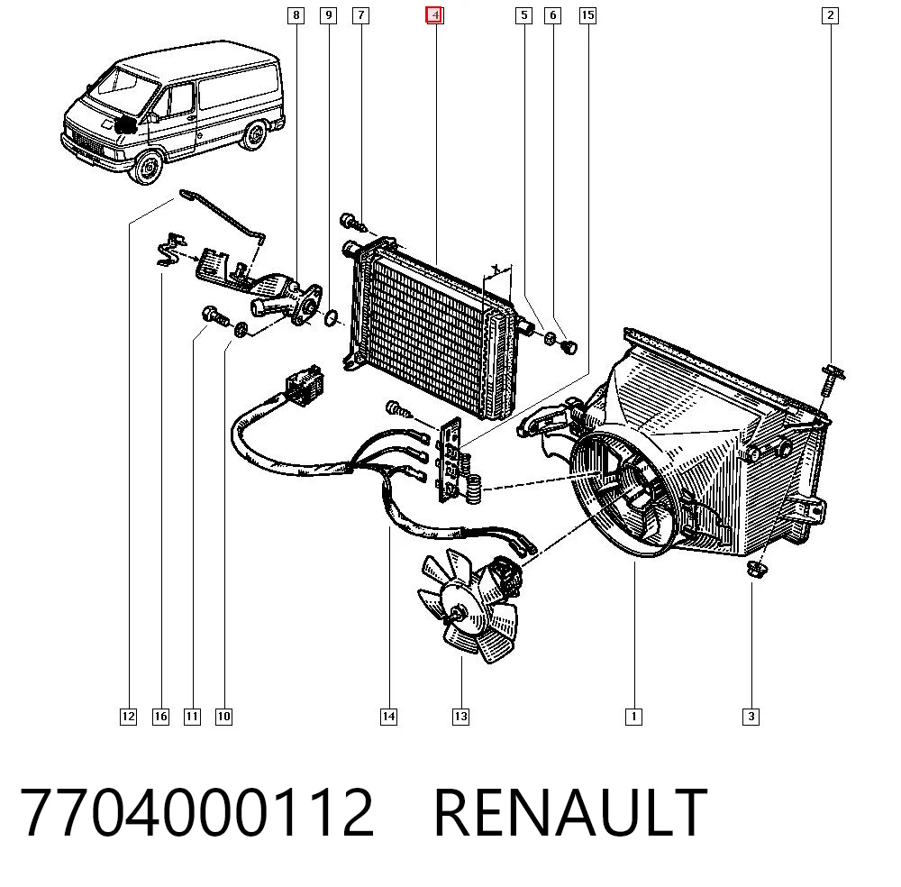 Radiador interior para Renault Trafic I TXX