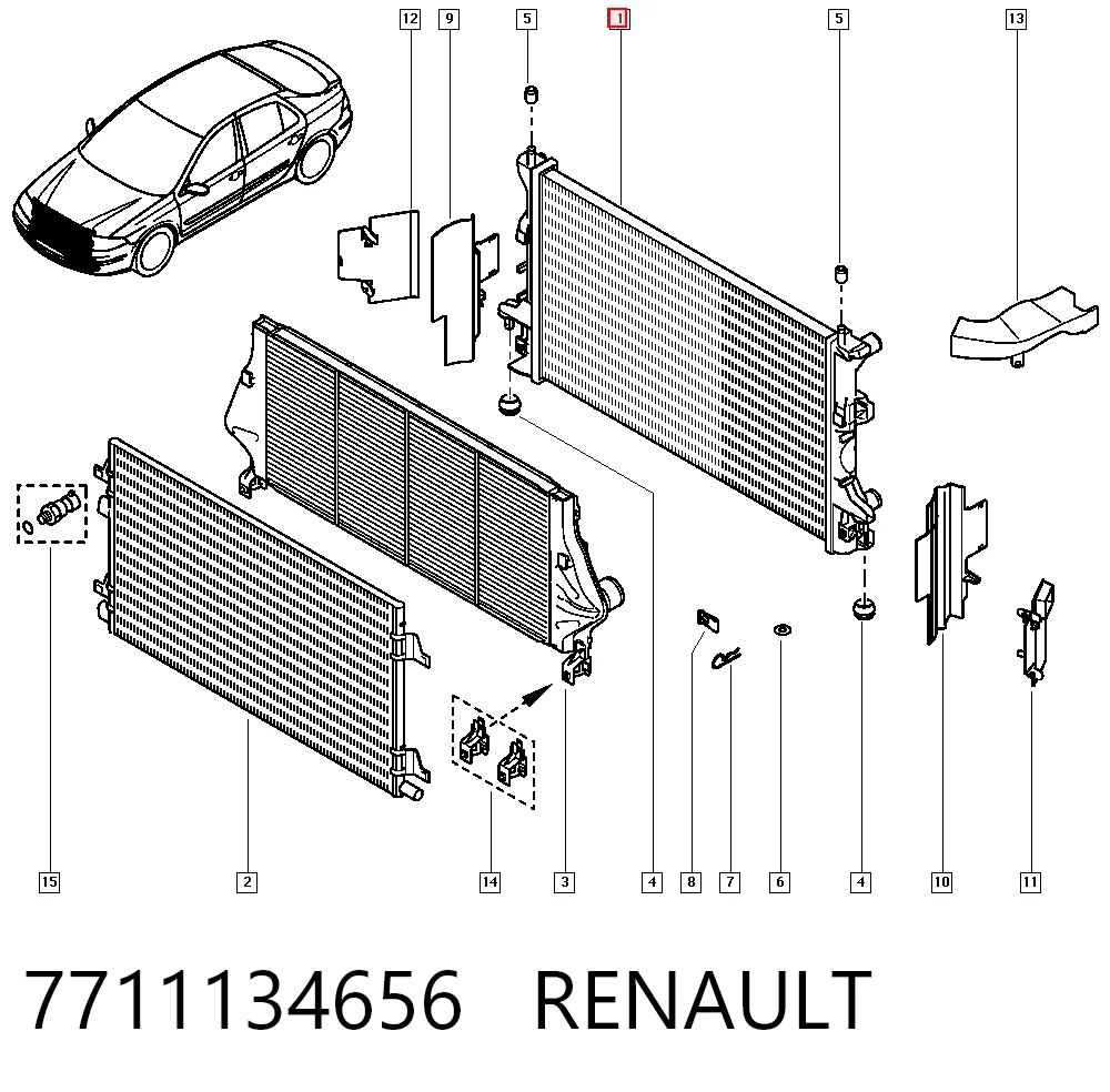 Radiador de agua Renault Espace IV (JK0)