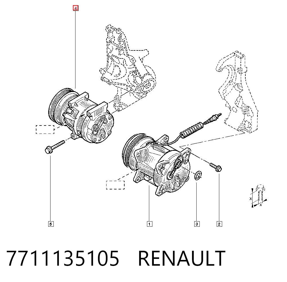 7711135105 Renault (RVI) Compresor climatizador