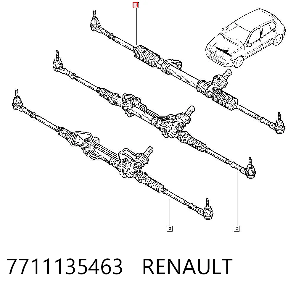 Cremallera de dirección 7711135463 RENAULT