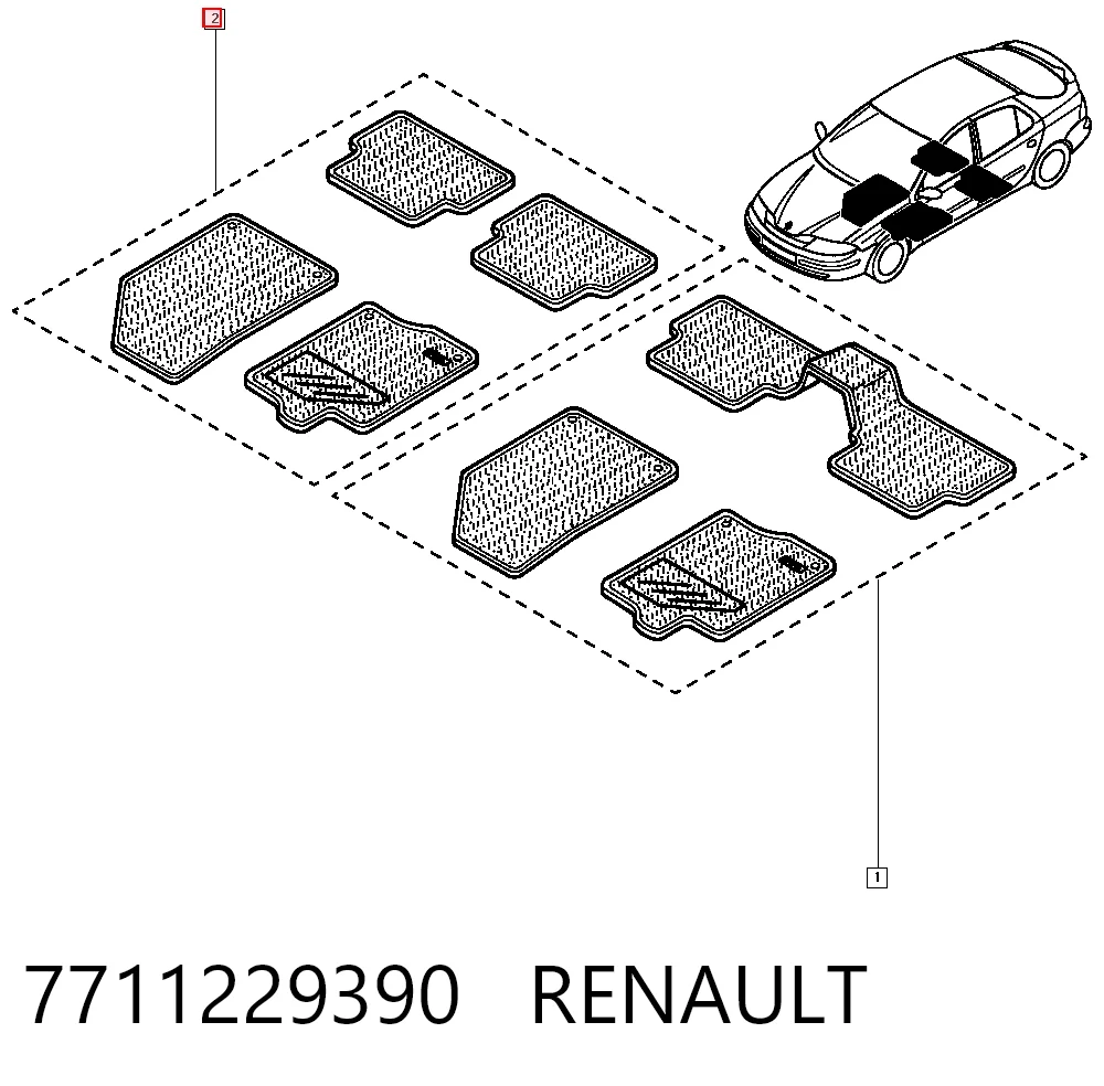 Comprar Juego de alfombrillas delanteras y traseras Renault Laguna II BG0, BG1 a bajo precio