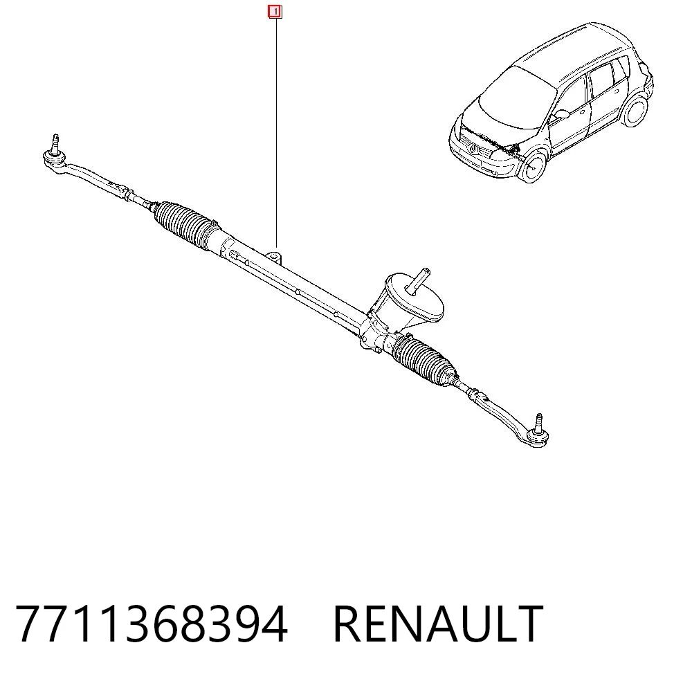 7711368394 Renault (RVI) Cremallera caja de direccion
