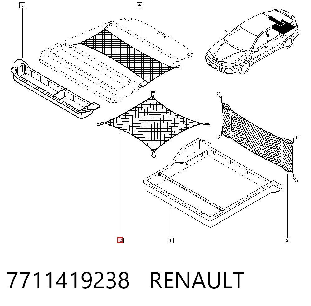 Red del maletero 7711419238 RENAULT