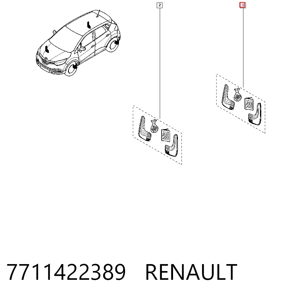Juego de faldillas guardabarro traseros para Renault Laguna II BG0, BG1