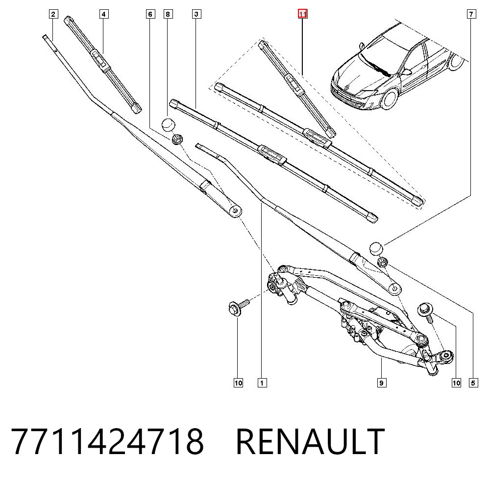 Escobillas de limpiaparabrisas delanteras Renault Laguna III hatchback comprar en España