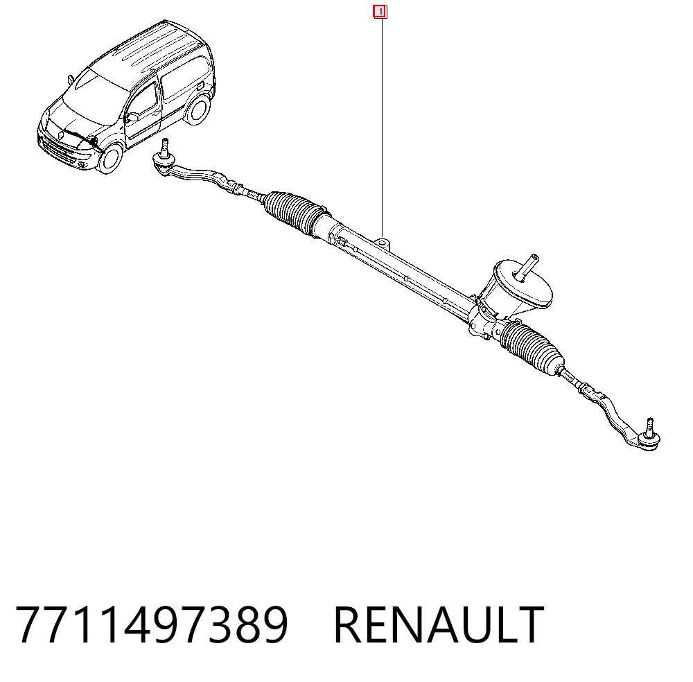 7711497389 Renault (RVI) Cremallera caja de direccion