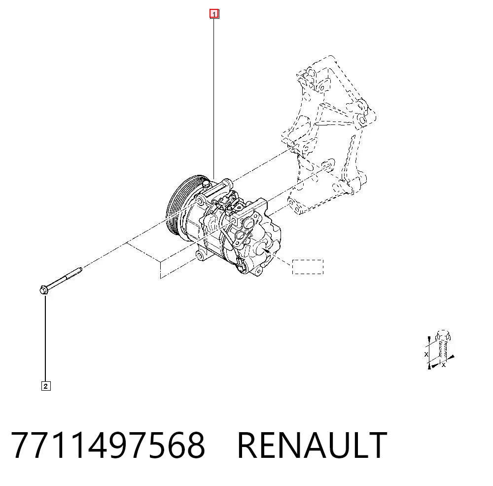 7711497568 Renault (RVI) Compresor climatizador